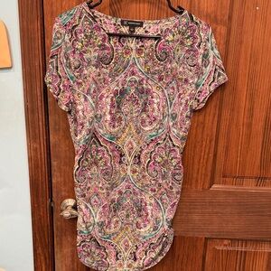 INC International Concepts Pink and Green Paisley Blouse